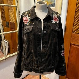 JOHNNY WAS ELARA VELVETTEEN CAMO TRUCKER JACKET LARGE